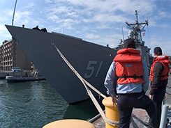 Navy ship at dock