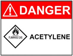 Oxy acetylene welding danger sign