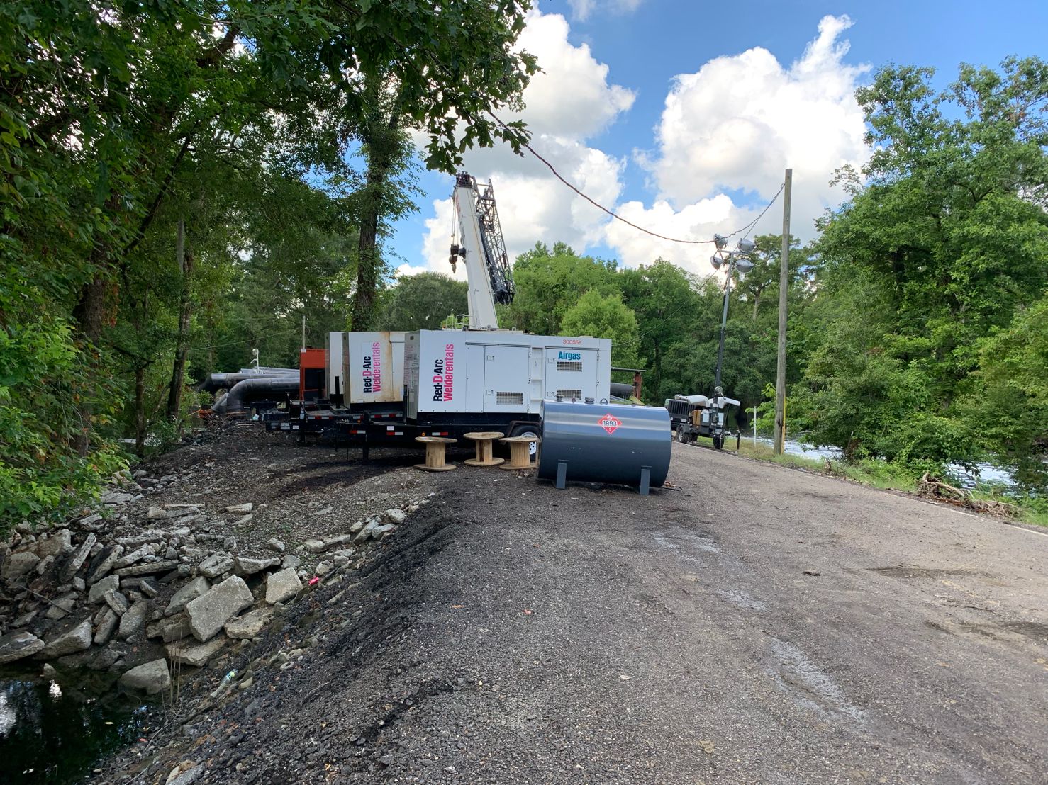 diesel generators in the bayou