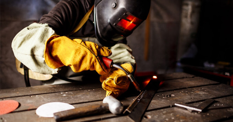 A Person MIG Welding