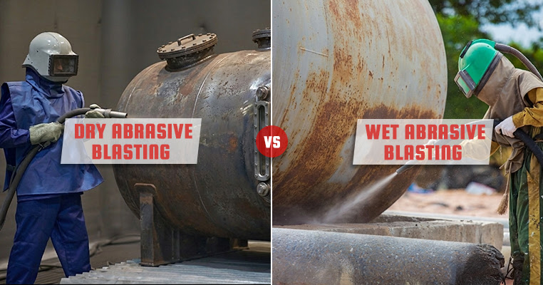 Wet vs Dry Abrasive Blasting for Storage Tank Prep