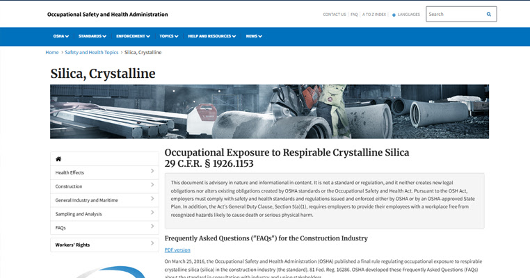 What OSHA and EPA Say About Dust